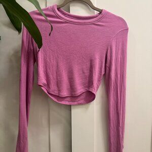 Lululemon Hold Tight Cropped Long Sleeve in Dahlia Mauve, Size 4